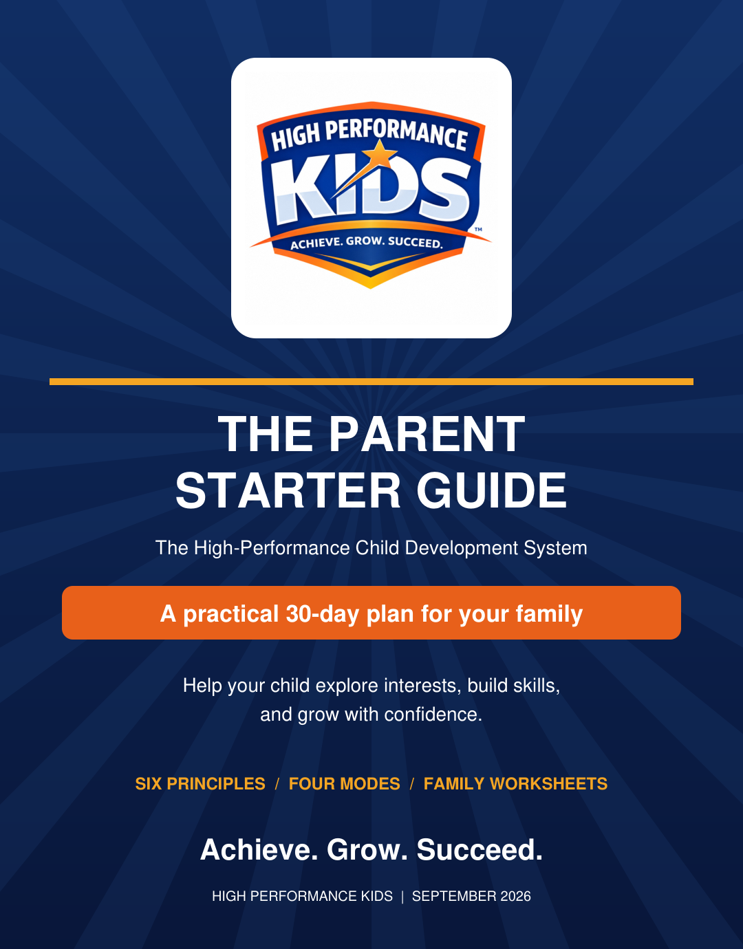 The High Performance Kids Parent Starter Guide cover